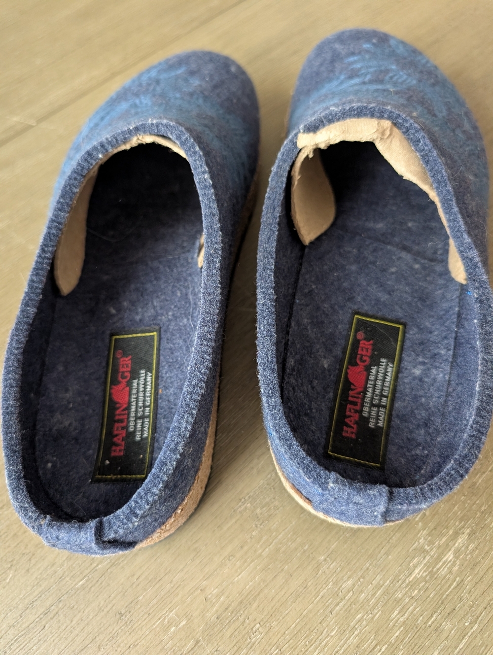 Haflinger Navy Blue Wool Embroidered Floral Clogs Slippers EU 41 Made in Germany - Picture 4 of 9